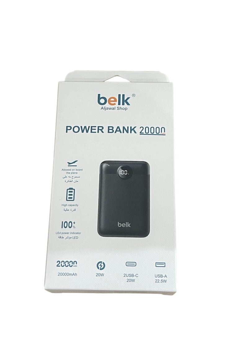 بيلك باور بانك سريع 20000 مللي أمبير PD20W وشاشة LED ذكية مع كابل - Image 2
